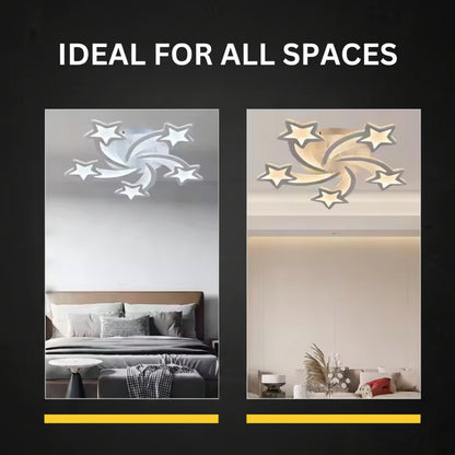 LED chandelier with remote control IPOMOEA 85W, 5 Stars, Cold/Warm/Neutral light, Dimmable, White LED chandelier with remote control Default Title Alessandro Design