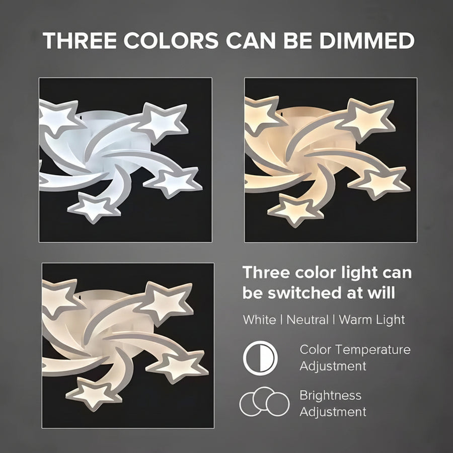 LED chandelier with remote control IPOMOEA 85W, 5 Stars, Cold/Warm/Neutral light, Dimmable, White LED chandelier with remote control Default Title Alessandro Design