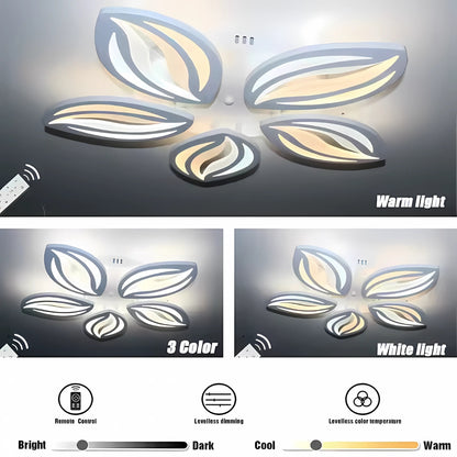 LED chandelier with remote control ORCHID 66W, 5 Petals, Cold/Warm/Neutral light, Dimmable, White LED chandelier with remote control Default Title Alessandro Design