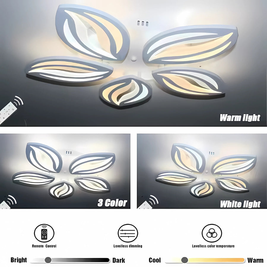 LED chandelier with remote control ORCHID 66W, 5 Petals, Cold/Warm/Neutral light, Dimmable, White LED chandelier with remote control Default Title Alessandro Design