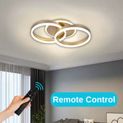 LED chandelier with remote control RINOVA 41W, 2 Circles, Cold/Warm/Neutral light, Dimmable, Gold LED chandelier with remote control Default Title Alessandro Design