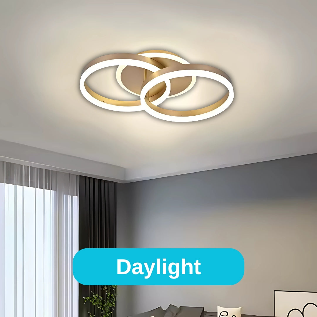LED chandelier with remote control RINOVA 41W, 2 Circles, Cold/Warm/Neutral light, Dimmable, Gold LED chandelier with remote control Default Title Alessandro Design