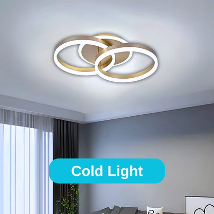 LED chandelier with remote control RINOVA 41W, 2 Circles, Cold/Warm/Neutral light, Dimmable, Gold LED chandelier with remote control Default Title Alessandro Design