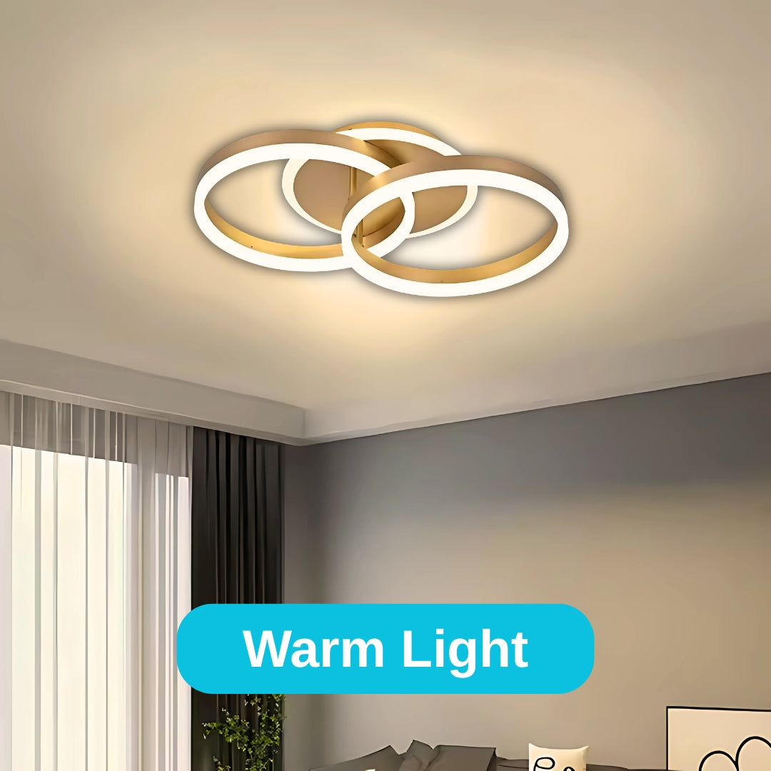 LED chandelier with remote control RINOVA 41W, 2 Circles, Cold/Warm/Neutral light, Dimmable, Gold LED chandelier with remote control Default Title Alessandro Design