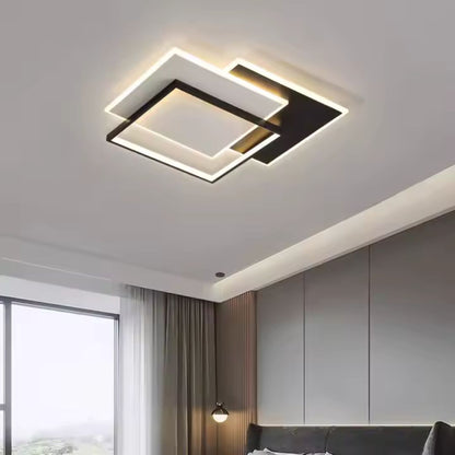 LED chandelier with remote control CHIARA 98W, 3 Squares, Cold/Warm/Neutral light, Dimmable, Black LED chandeliers with remote control Default Title Alessandro Design