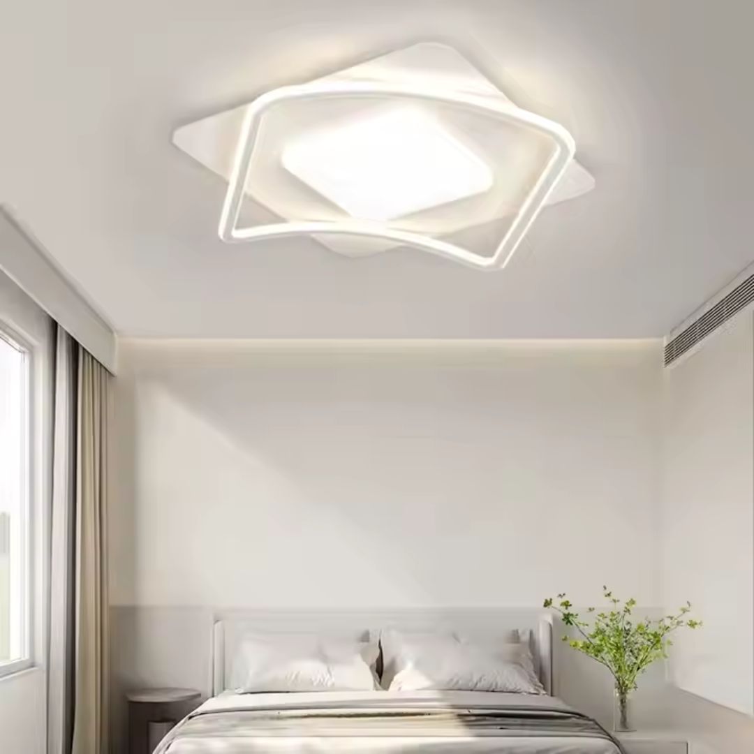 LED chandelier with remote control MODERNO 53W, 2 Squares, Cold/Warm/Neutral light, Dimmable, White LED chandelier with remote control Default Title Alessandro Design