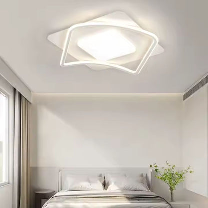 LED chandelier with remote control MODERNO 53W, 2 Squares, Cold/Warm/Neutral light, Dimmable, White LED chandelier with remote control Default Title Alessandro Design