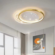 Lustra LED cu telecomanda LUNARO 38W, 2 Cercuri, lumina Rece/Calda/Neutra, Dimabila, Auriu Alb Lustre LED cu Telecomanda Default Title Alessandro Design