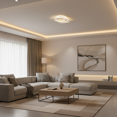 LED chandelier with remote control VOLTA 125W, Oval, Cold/Warm/Neutral light, Dimmable, Black