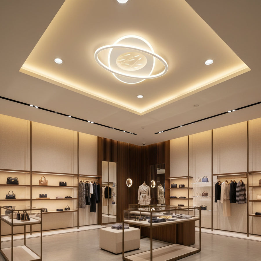 LED chandelier with remote control VOLTA 125W, Oval, Cold/Warm/Neutral light, Dimmable, White