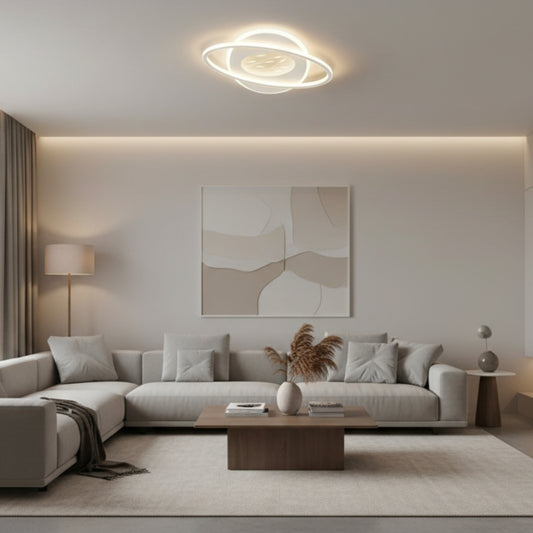 LED chandelier with remote control VOLTA 125W, Oval, Cold/Warm/Neutral light, Dimmable, White
