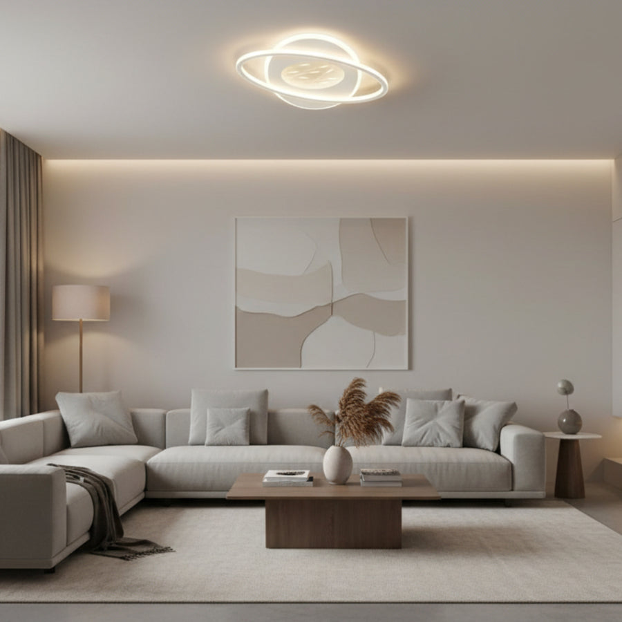 LED chandelier with remote control VOLTA 125W, Oval, Cold/Warm/Neutral light, Dimmable, White