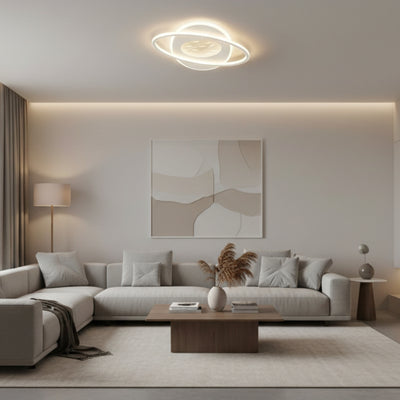 LED chandelier with remote control VOLTA 125W, Oval, Cold/Warm/Neutral light, Dimmable, White