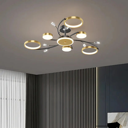 Lustra LED cu Telecomnda KARINA, 31W, 6 Elemente, Lumina Calda/Rece/Neutra, Dimabila, Auriu Lustre LED cu Telecomanda Default Title Alessandro Design