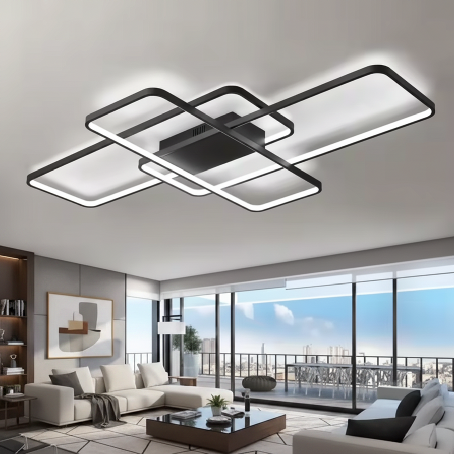 IANUSIS LED Chandelier with remote control 95W, 3 Elements, Cold/Warm/Neutral light, Dimmable, Black LED Chandeliers with Remote Control Default Title Alessandro Design