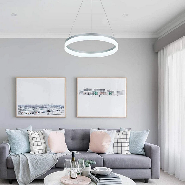 LED Chandelier with Remote Control ANINA 34W, Cold/Warm/Neutral Light, Dimmable, White, Height Adjustable LED Chandeliers with Remote Control Default Title Alessandro Design