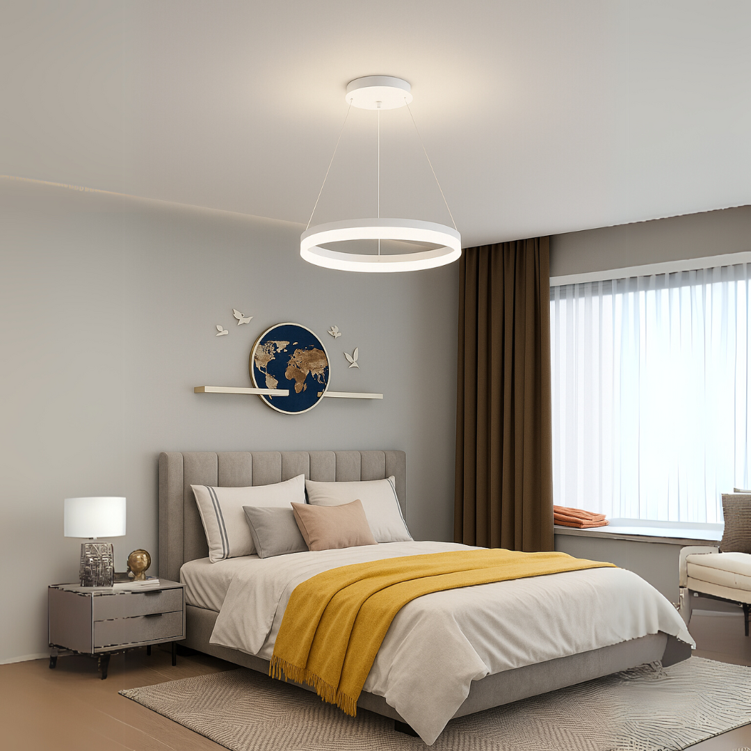 LED Chandelier with Remote Control ANINA 34W, Cold/Warm/Neutral Light, Dimmable, White, Height Adjustable LED Chandeliers with Remote Control Default Title Alessandro Design
