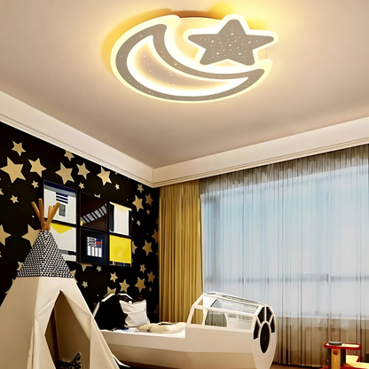 Nova LED Chandelier with Remote Control, 89W, Dimmable, Moon and Star Shape, White LED Chandelier with Remote Control Default Title Alessandro Design