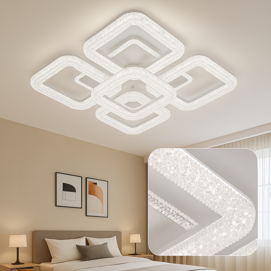 LED Chandelier Astrid with Remote Control, 134W, Dimmable, White LED Chandeliers with Remote Control Default Title Alessandro Design