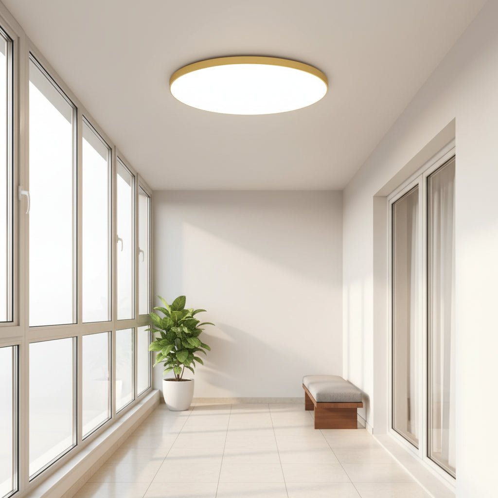 LED ceiling light SOLIS 27cm 20W Cold Light Gold LED ceiling lights Default Title Alessandro Design