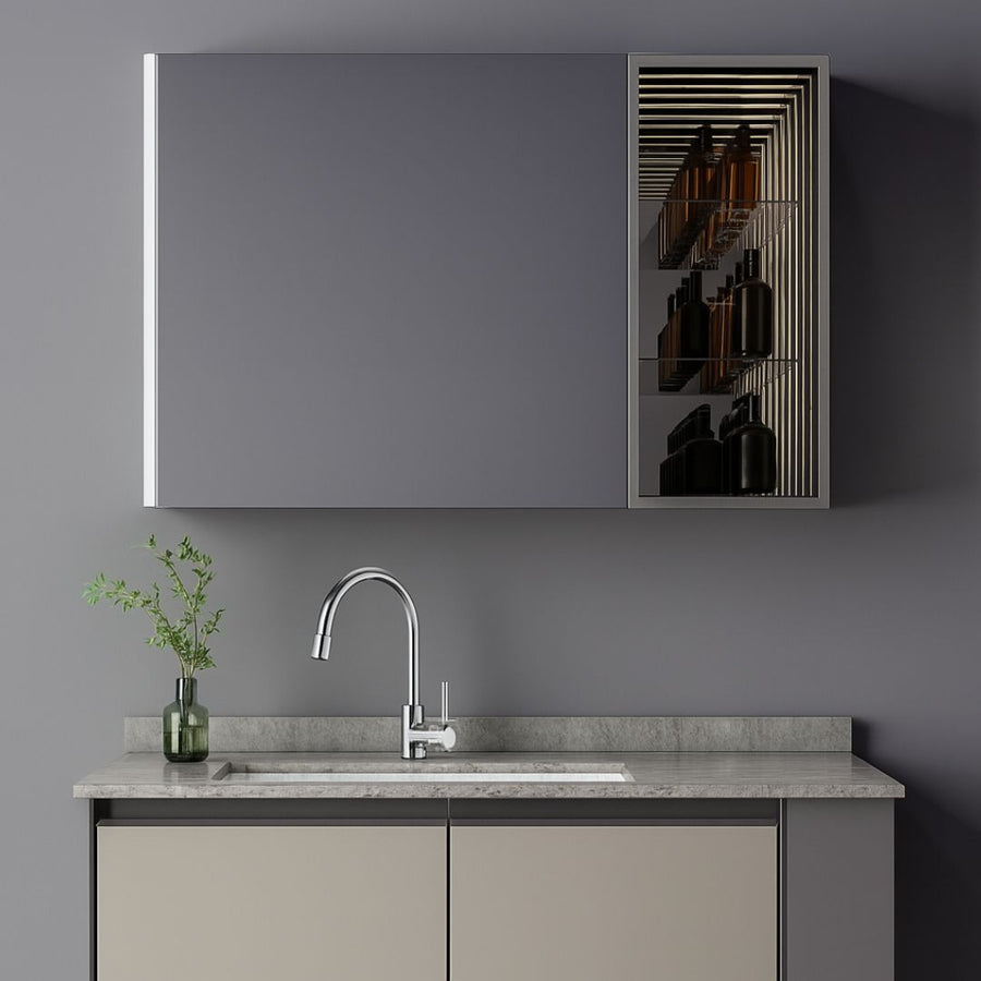 ZAKYNTHOS Bathroom Furniture Set, 80cm, 2 Pieces, Gray and Cream Bathroom Furniture Default Title Alessandro Design
