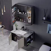 ZAKYNTHOS Bathroom Furniture Set, 80cm, 2 Pieces, Gray and Cream Bathroom Furniture Default Title Alessandro Design