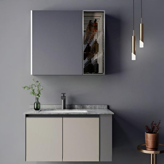ZAKYNTHOS Bathroom Furniture Set, 80cm, 2 Pieces, Gray and Cream Bathroom Furniture Default Title Alessandro Design