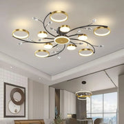 Lustra LED cu Telecomnda KARINA, 68W, 10 Elemente, Lumina Calda/Rece/Neutra, Dimabila, Auriu Lustre LED cu Telecomanda Default Title Alessandro Design