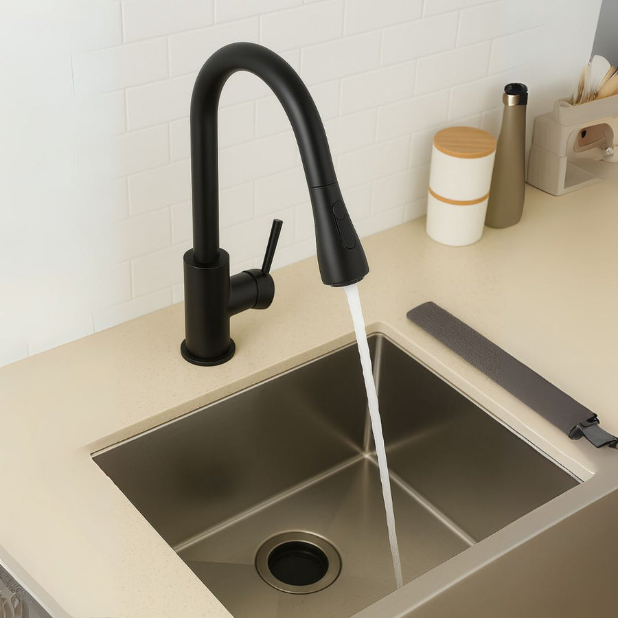 Kitchen Faucet with Extractable Shower, Tap with Touch for On/Off, SUS304 Stainless Steel, Black, CF/TOUCH/2 Kitchen Faucets Default Title Alessandro Design