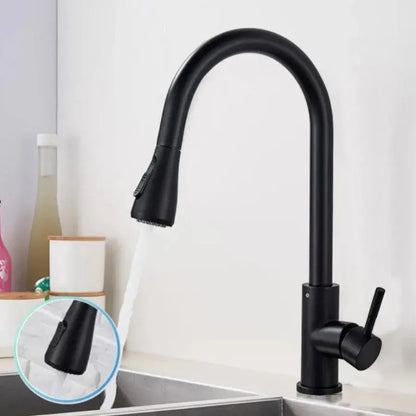 Kitchen Faucet with Extractable Shower, Tap with Touch for On/Off, SUS304 Stainless Steel, Black, CF/TOUCH/2 Kitchen Faucets Default Title Alessandro Design