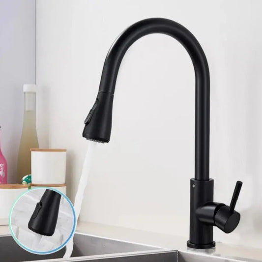 Kitchen Faucet with Extractable Shower, Tap with Touch for On/Off, SUS304 Stainless Steel, Black, CF/TOUCH/2 Kitchen Faucets Default Title Alessandro Design