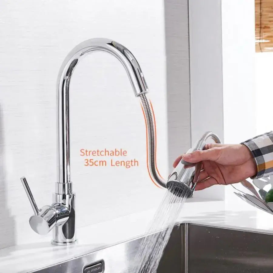 Kitchen Faucet with Extractable Shower, Tap with Touch for On/Off, SUS304 Stainless Steel, Chrome, CF/TOUCH/1 Kitchen Faucets Default Title Alessandro Design