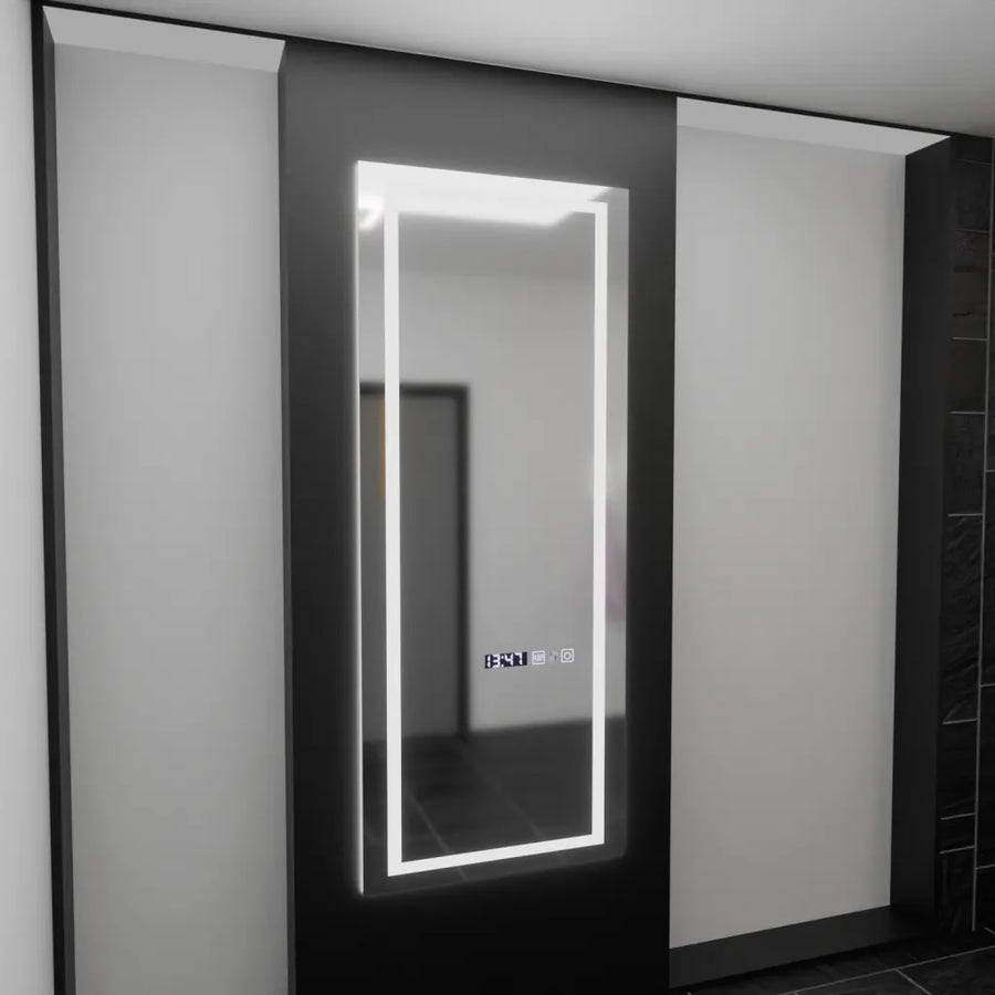 Rectangular LED Mirror, 60x150cm, Alessia Marcello Radar Sensor, De-fogging System, Clock & Thermometer, Dimabila, Dressing Couture Dressing Mirrors Default Title Alessandro Design