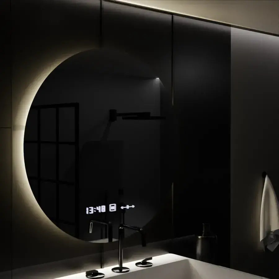 LED Round Mirror, 70cm, Serenite MotionGlow Marcello, De-fogging System, Clock & Thermometer, Dimable Mirrors Marcello Default Title Alessandro Design