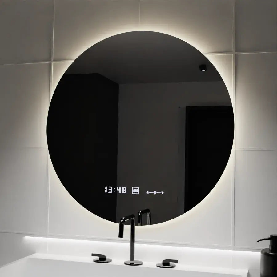 LED Round Mirror, 70cm, Serenite MotionGlow Marcello, De-fogging System, Clock & Thermometer, Dimable Mirrors Marcello Default Title Alessandro Design