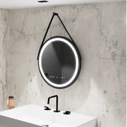 LED Round Mirror, 60cm, Celeste Majeste Noir Eleve MotionGlow Marcello, Demisting System, Clock & Thermometer, Dimable Mirrors Marcello Default Title Alessandro Design