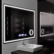 Rectangular LED Mirror, 120x80cm, Souverain MotionGlow Marcello, De-fogging System, Clock & Thermometer, Cosmetic Magnifier, Dimable Marcello Mirrors Default Title Alessandro Design