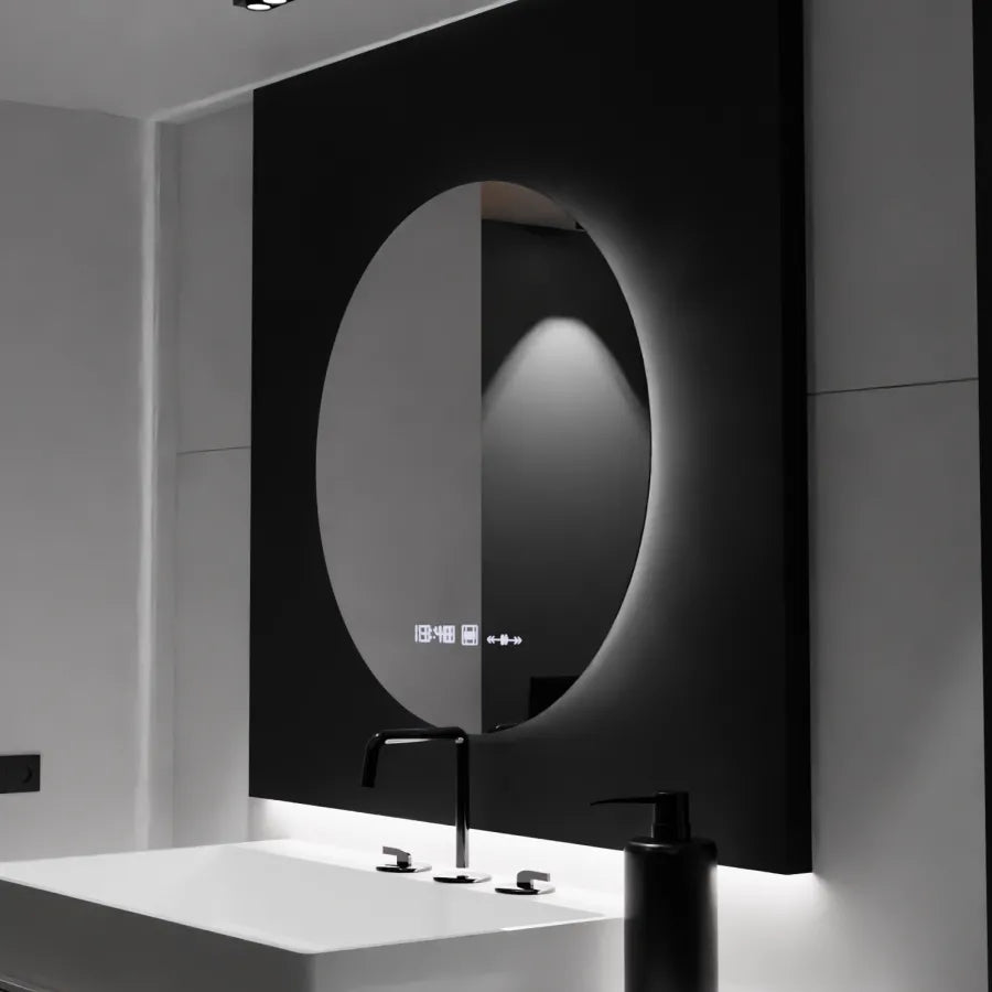 LED Round Mirror, 80cm, Serenite MotionGlow Marcello, De-fogging System, Clock & Thermometer, Dimable Mirrors Marcello Default Title Alessandro Design