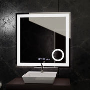 Rectangular LED Mirror, 80x80cm, Souverain MotionGlow Marcello, De-fogging System, Clock & Thermometer, Cosmetic Magnifier, Dimable Marcello Mirrors Default Title Alessandro Design