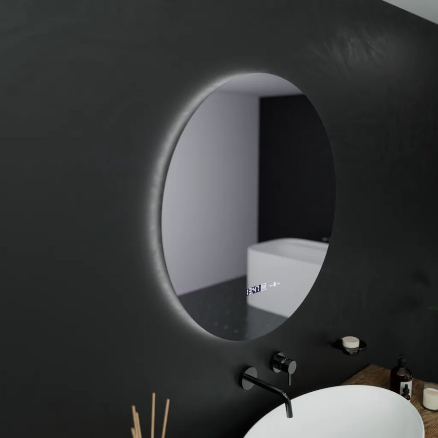 LED Round Mirror, 60cm, Serenite MotionGlow Marcello, De-fogging System, Clock & Thermometer, Dimable Mirrors Marcello Default Title Alessandro Design