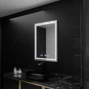 Rectangular LED Mirror, 60x80cm, Verite Imperial Silver Motion Glow Marcello, Demister System, Clock & Thermometer, Dimable Mirrors Marcello Default Title Alessandro Design