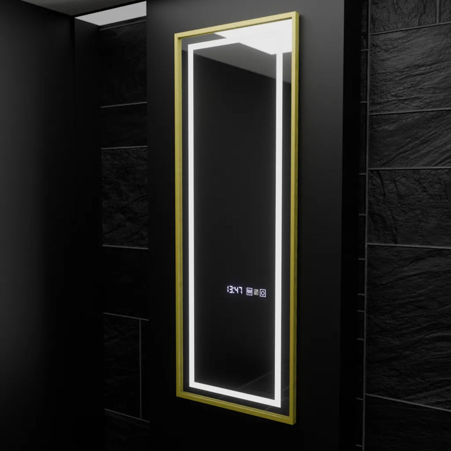 Rectangular LED Mirror, 45x140cm, Elena Marcello Radar Sensor, De-fogging System, Clock & Thermometer, Dimabila, Dressing Couture Dressing Mirrors Default Title Alessandro Design