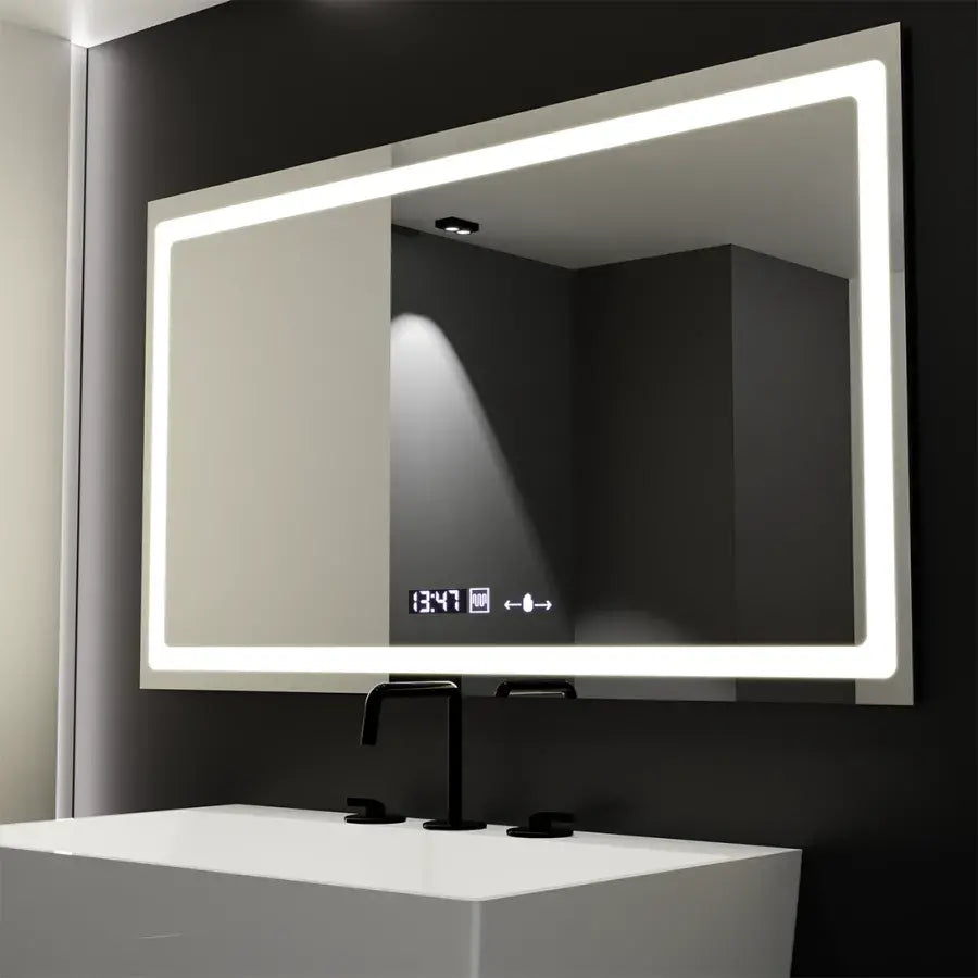 Rectangular LED Mirror, 120X70cm, Radiant MotionGlow Sensor Marcello, De-fogging System, Clock & Thermometer, Dimable Marcello Mirrors Default Title Alessandro Design