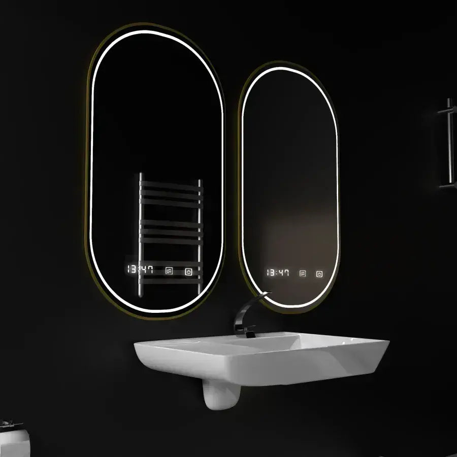 Oval LED mirror, 50x80cm, Roven Marcello MotionGlow sensor, De-fogging system, Clock & Thermometer, Dimable Mirrors Marcello Default Title Alessandro Design