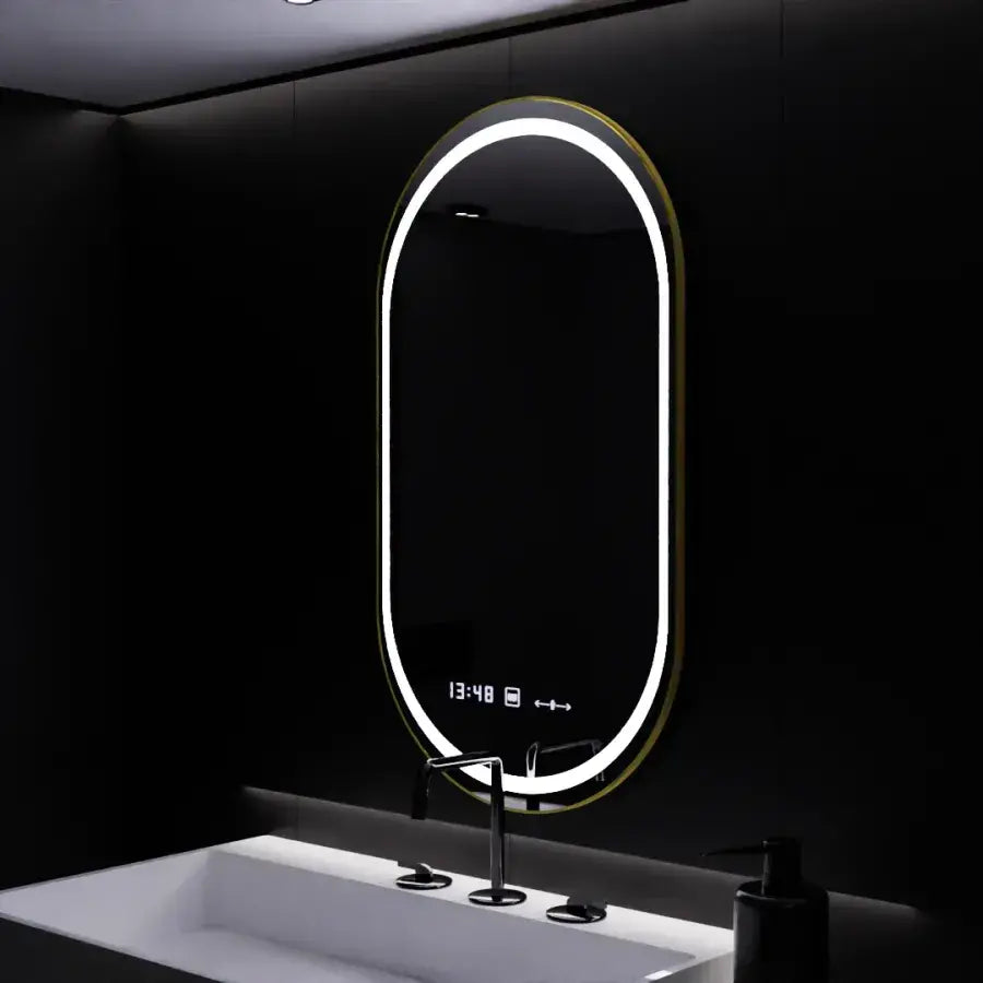 Oval LED mirror, 50x80cm, Roven Marcello MotionGlow sensor, De-fogging system, Clock & Thermometer, Dimable Mirrors Marcello Default Title Alessandro Design