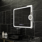 Rectangular LED Mirror, 80x60cm, Eclat MotionGlow Marcello, De-fogging System, Clock & Thermometer, Cosmetic Magnifier, Dimable Marcello Mirrors Default Title Alessandro Design