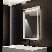 Rectangular LED Mirror, 60x80cm, Venezia Marcello MotionGlow Sensor, Defog System, Clock & Thermometer, Dimmable, Warm Neutral Cold Light 3000K/4000K/6000K Marcello Mirrors Default Title Alessandro Design
