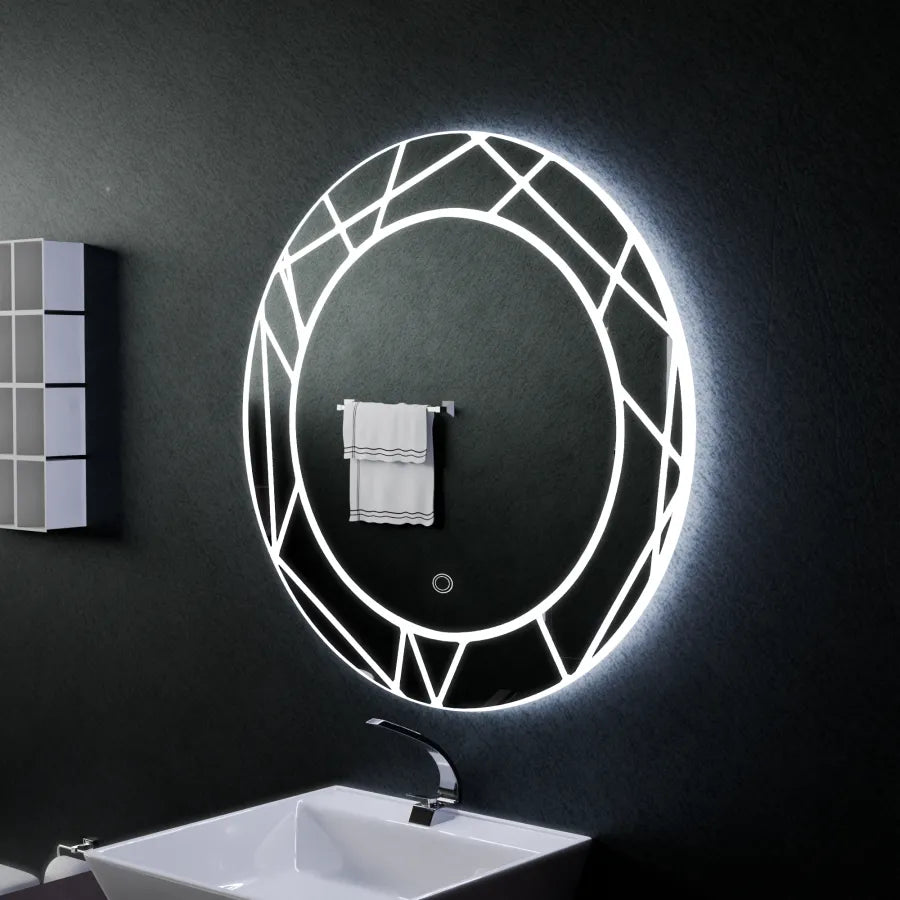 Mirror LED Touch ASTRIX, 60cm, 6000K, Dimmable, Demister System Mirrors Korman E Default Title Alessandro Design