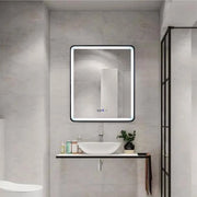 Rectangular LED Mirror 70x90cm EDGE Touch Demister System, Black Frame Mirrors Korman E Default Title Alessandro Design