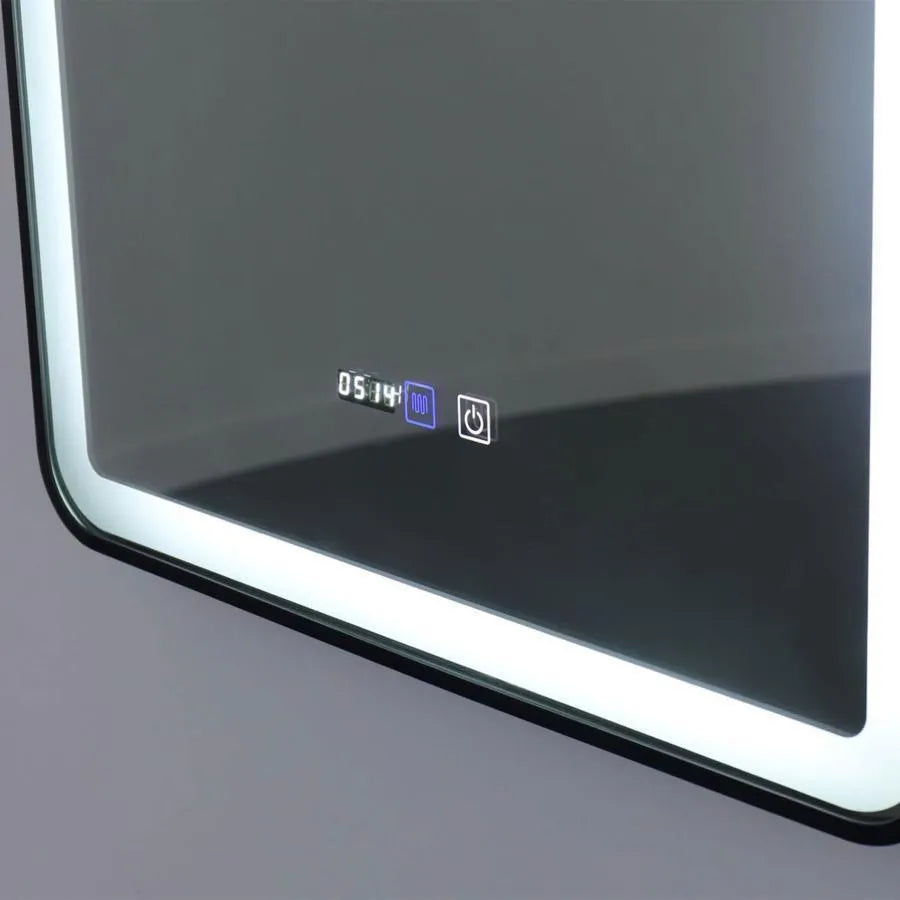 Rectangular LED Mirror 70x90cm EDGE Touch Demister System, Black Frame Mirrors Korman E Default Title Alessandro Design